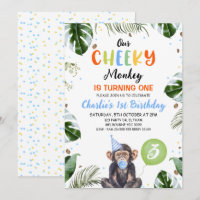 Casquette bleu mignon Notre Singe Cheeky 1er Anniv