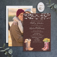 Casquette Bottes en cuir rustique Pays Mariage pho