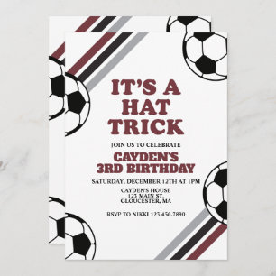 Invitation Casquette de football Trick 3e anniversaire