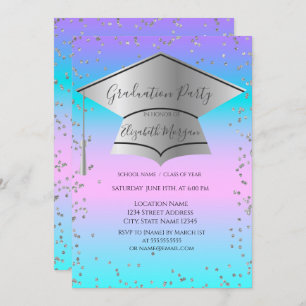 Invitation Casquette de grade, Diamètre Cadre Holographique G