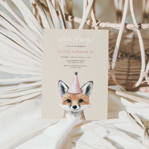 Invitation Casquette de la fête Cute Fox Woodland Anniversair