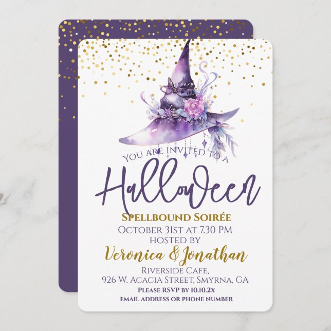 Invitation Casquette de la fête d'Halloween adulte (Devant / Derrière)