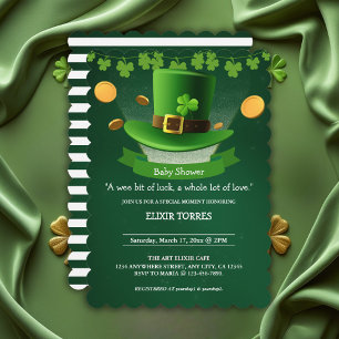Invitation Casquette de la Saint-Patrick Shamrock Baby shower