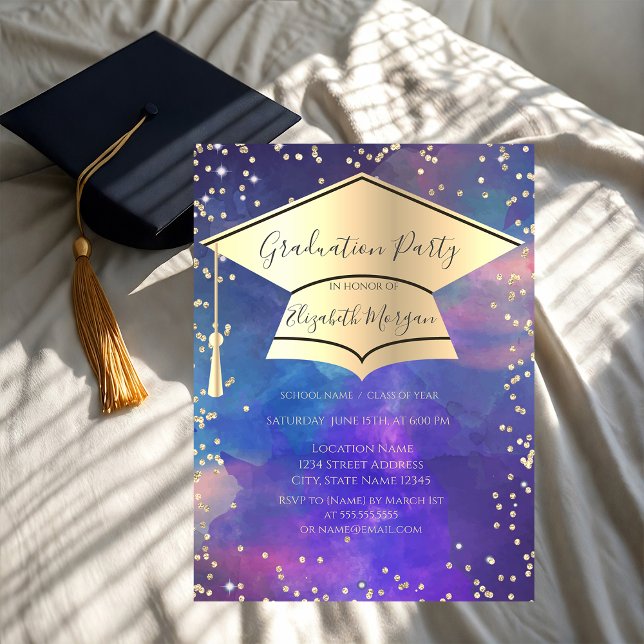 Invitation Casquette de remise de diplôme,Diamants Peinture É (Créateur téléchargé)