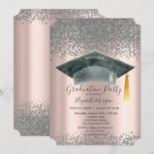 Invitation Casquette de remise des diplômes à l'aquarelle, di