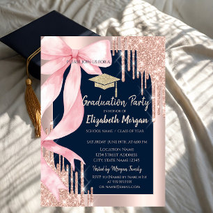 Invitation Casquette de remise des diplômes à paillettes avec