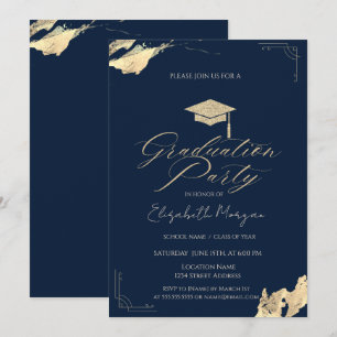 Invitation Casquette de remise des diplômes Paillettes Or Ble