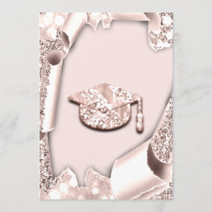 Invitation Casquette diplômé Bachelorette Rose Pink 3D