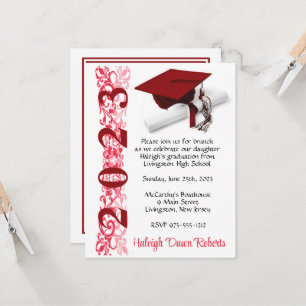 Invitation Casquette & Diplôme, Diplôme Rouge