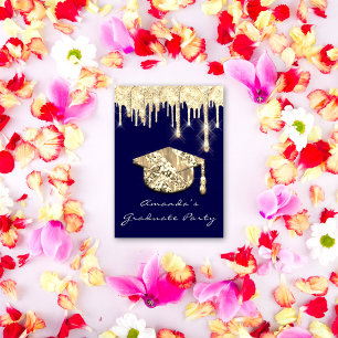 Invitation Casquette d'or 3D Glam Blue Navy