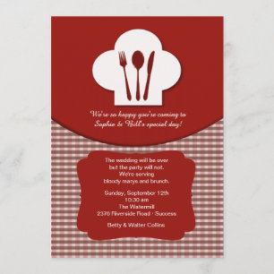 Invitation Casquette du chef (Rouge) Post Mariage Brunch Invi