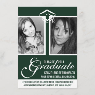 Invitation Casquette et script de la 2e licence photo Dark Gr