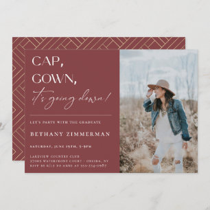 Invitation Casquette Gown ça va faire tomber la fête de l'obt