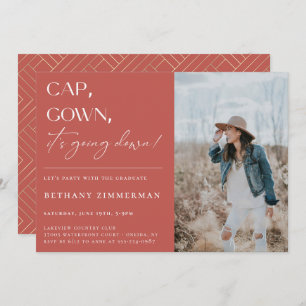 Invitation Casquette Gown ça va faire tomber la fête de l'obt