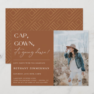 Invitation Casquette Gown ça va faire tomber la fête de l'obt