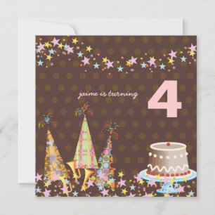 Invitation casquettes de fête, fête d'anniversaire des enfant