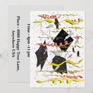 Invitation Casquettes de fin d'études avec Streamers et Confe