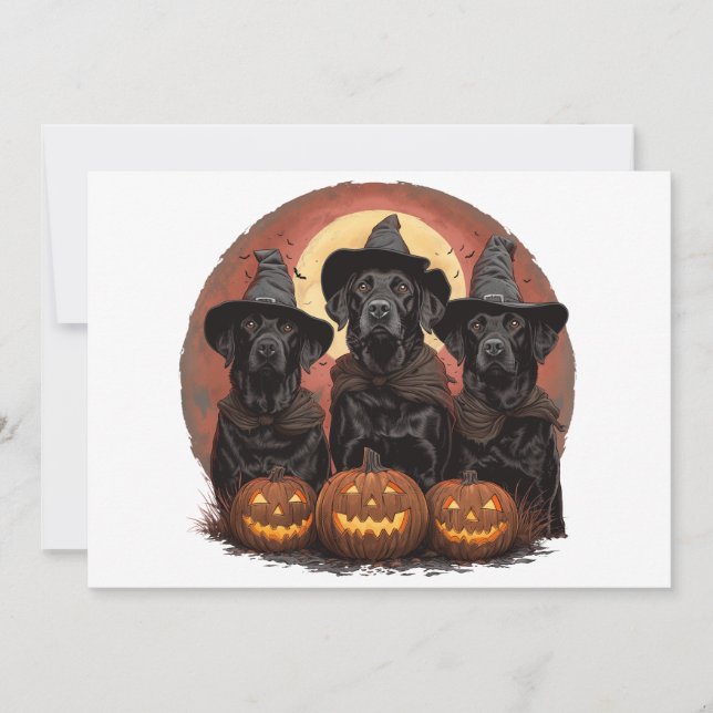 Invitation Casquettes de sorcière pour chiens de trieuse d'Ha (Devant)
