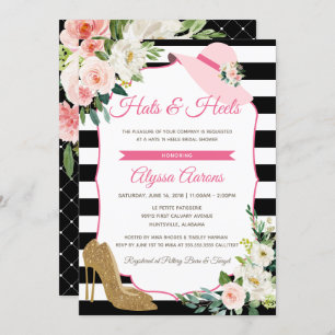 Invitation Casquettes et talons Derby Fête des mariées rose n