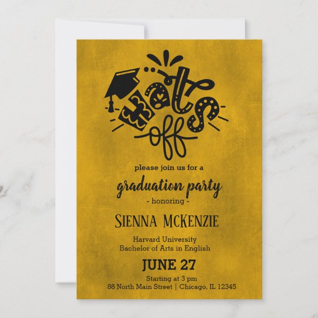 Invitation Casquettes off - Jaune (Devant)