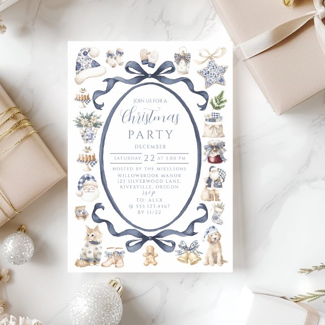 Invitation Casse-Noisette Bleu Wonderland Noël (Créateur téléchargé)