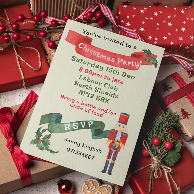 Invitation Casse-noisette de Noël Petit batteur garçon (Front of invitation Christmas)