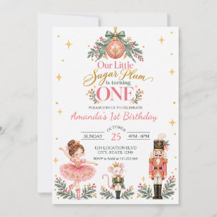 Invitation Casse-Noisette du Petit Sucre Premier Anniversaire