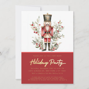 Invitation Casse-Noisette Élégant Rouge Fête de Noël
