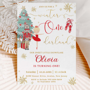 Invitation Casse-Noisette Hiver Onederland 1er Anniversaire R