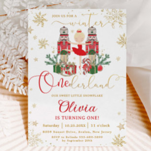 Invitation Casse-Noisette Hiver Onederland 1er Anniversaire R