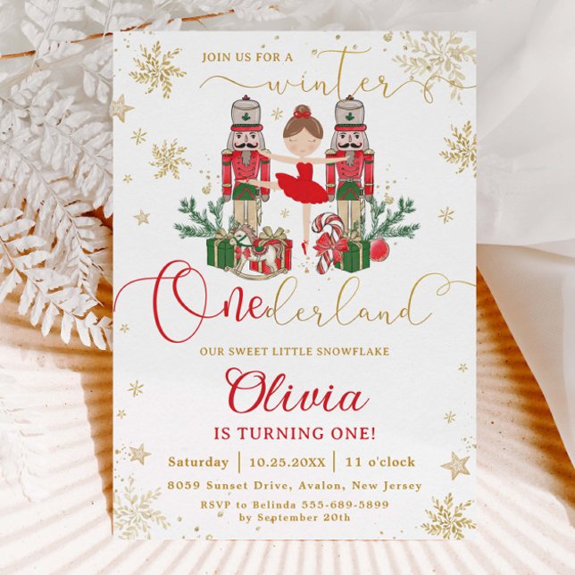 Invitation Casse-Noisette Hiver Onederland 1er Anniversaire R (Créateur téléchargé)