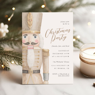 Invitation Casse-Noisette Neutre Élégante Fête de Noël