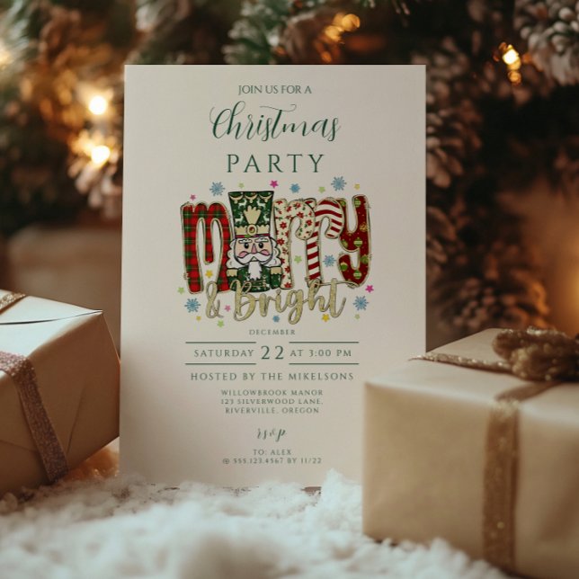 Invitation Casse-Noisette Noël Merry & Bright (Créateur téléchargé)