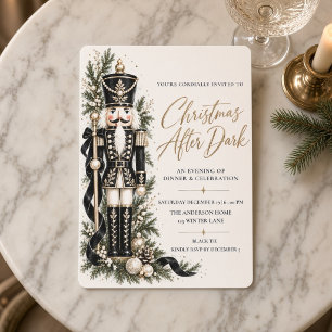 Invitation Casse-Noisette Or Noir Noël Après la Tombée de la