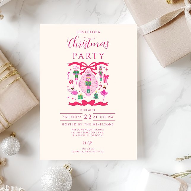 Invitation Casse-Noisette Rose de Noël (Créateur téléchargé)