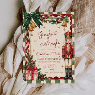 Invitation Casse-Noisette Ruban Vert Jingle & Mingle Noël