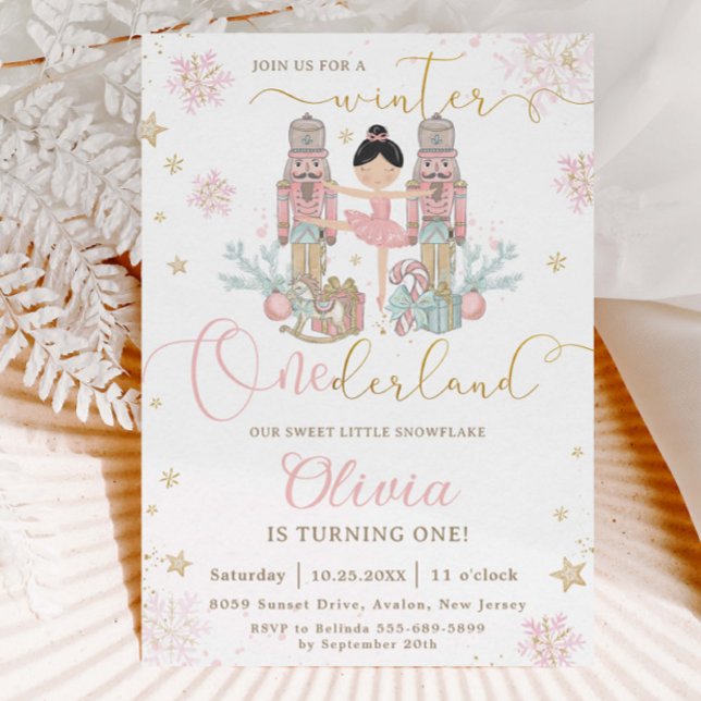 Invitation Casse-Noisette Winter Onederland 1er Anniversaire  (Créateur téléchargé)