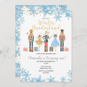 Invitation Casse-noix d'anniversaire de neige d'ONEderland