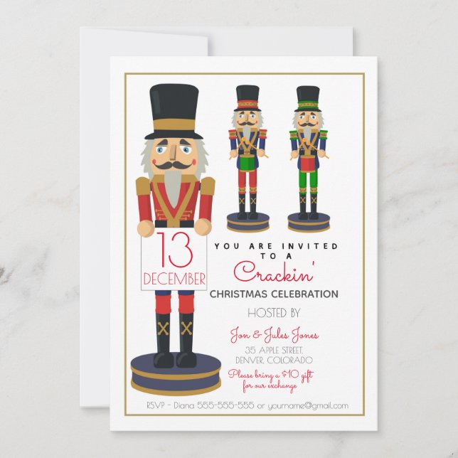 Invitation Casse-noix de charité pour Noël, levée de fonds PT (Devant)