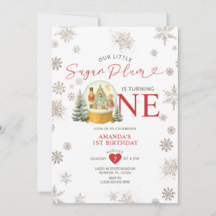 Invitation Casse-noix Flammes de neige hivernales 1ère fête d