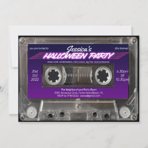 Invitation Cassette à thème des années 80 Mixtape Halloween P