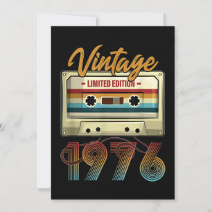 Invitation Cassette audio vintage 1976 pour 45e anniversaire 