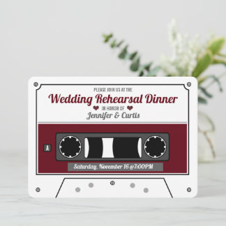 Invitation Cassette Vin Rouge Mariage Dîner de répétition