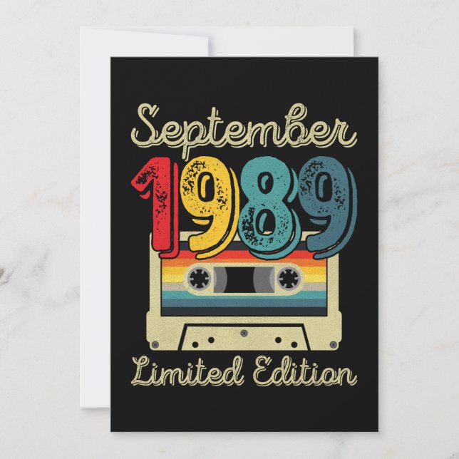 Invitation Cassette Vintage Juillet 1989 32ème Anniversaire (Devant)