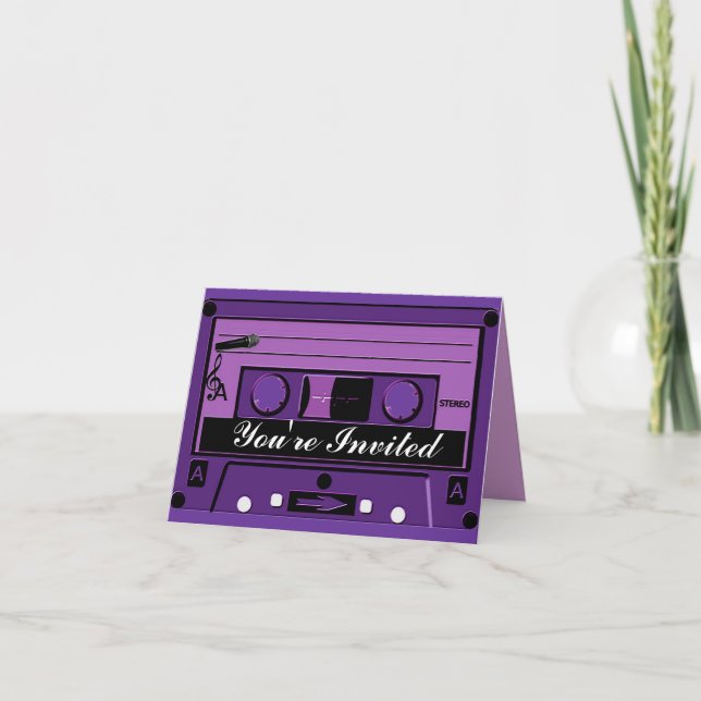 Invitation Cassette violette Groove_ (Devant)