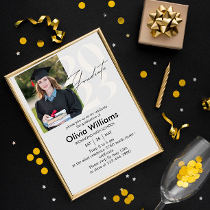 Invitation Casual Script  Partie de graduation photo personna