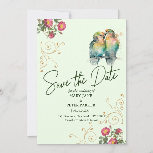 Invitation Casual script typography wedding save the date (Devant)