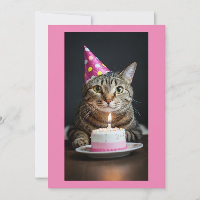 Invitation cat birthday (Devant)