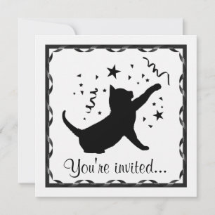 Invitation Cat d'anniversaire personnalisable
