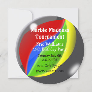 Invitation Cat Eye Marble Personnalisé Anniversaire Fête Invi